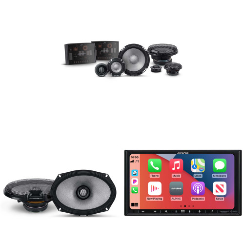Alpine iLX-407 7-Inch Multimedia Receiver Apple Carplay and Android Auto w/ R2-S653 6.5" 3-Way Comp Set & R2-S69 Coaxial Bundle